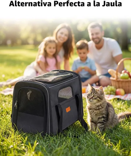 Miniatura 7 de morpilot - Bolsa de transporte para mascotas, portátil, de tela plegable, para perros o gatos, jaula para mascotas con zíperes de seguridad