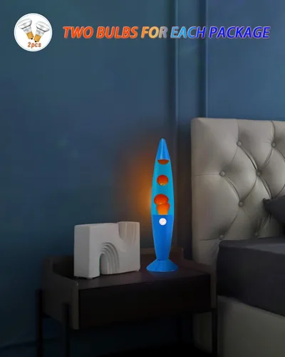Miniatura 3 de Vanful Lámpara de movimiento de líquido naranja de 16 pulgadas para adultos y niños, lámpara de magma azul establece el ambiente para la decoración
