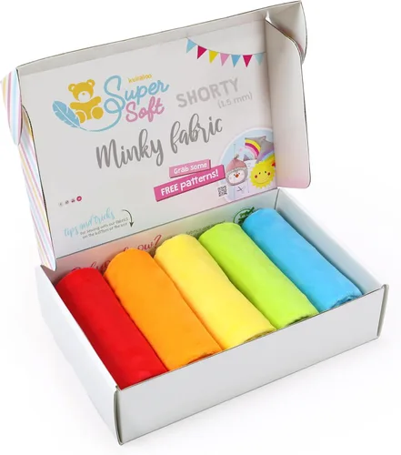 Miniatura 13 de kullaloo Tela de Felpa Tela Minky Blanca Sólida para Coser Material de Abrazo Súper Suave 39.5x29.5 pulgadas Peluches, Mantas de Bebé