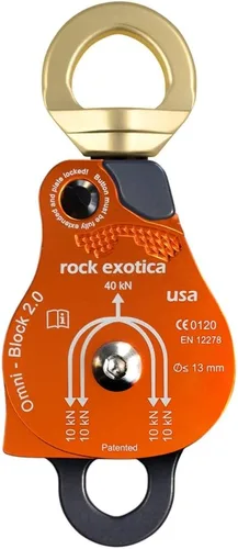 Miniatura 6 de Rock Exotica Omni-Block Swivel Pulley – High-Strength Swivel Pulley with Sideplate Access for Rigging – Made in The USA