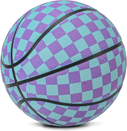 Miniatura 9 de Baloncesto para niños y jóvenes tamaño 5 (27.5") de goma premium para interiores y exteriores para niños y niñas, impermeable para juegos en el Azul