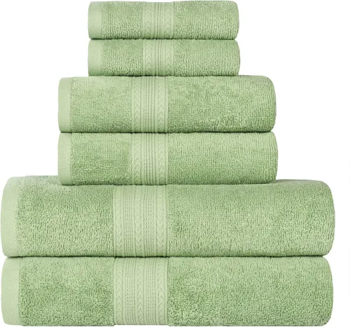 Miniatura 65 de Superior Juego de 6 toallas de mano de algodón ecológico, toallas pequeñas para spa, hotel, baño de invitados, cocina, secado rápido, suave