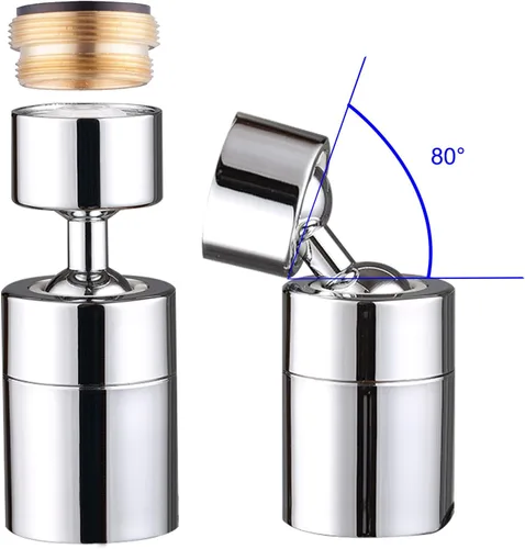 Miniatura 9 de Hibbent Aireador de grifo certificado NSF/ANSI/CAN 61, certificación CUPC aireador de grifo de fregadero de cocina de 360 grados, accesorio Cromo