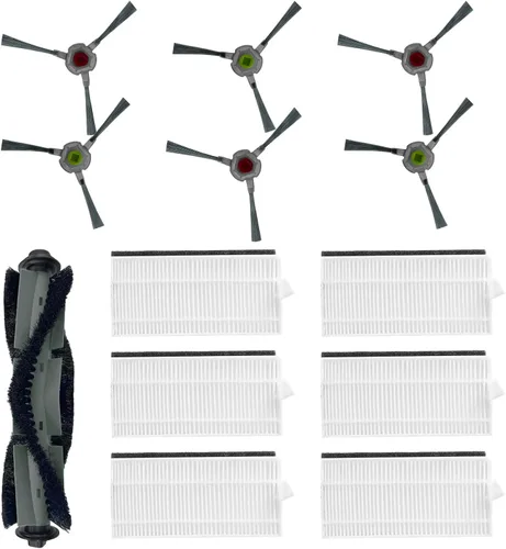 Piezas de repuesto compatibles con AIRROBO P20, accesorios de repuesto para aspiradora robot, 1 cepillo principal, 6 filtros HEPA, 6 cepillos