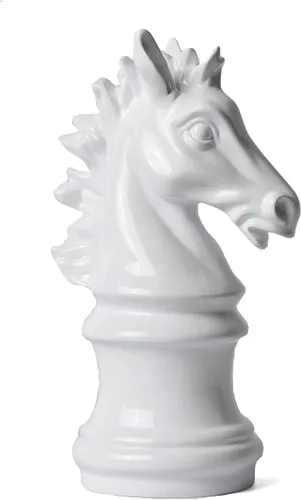 Miniatura 9 de Estatua de caballero de ajedrez moderna, escultura de regalo, decoración del hogar, arte para dormitorio, comedor, sala de estar, poliresina, negro
