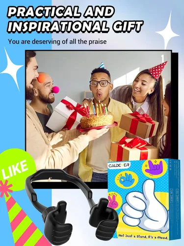Miniatura 2 de Regalos para adolescentes, niños, niñas, adultos, día del padre: Thumbs Up Lazy Phone Stand Soporte de teléfono celular para escritorio para niños