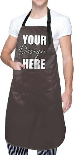 Miniatura 21 de AmaPark Delantal personalizado impermeable con bolsillos personalizados divertidos delantales de chef para cocinero Jaspeado Oscuro