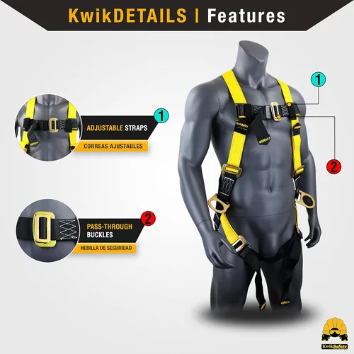 Miniatura 3 de KwikSafety - Charlotte, NC - BOA [COMBO] Arnés de seguridad de cuerpo completo 3D, cordón de 6 pies, cordón para herramientas, anclaje ANSI OSHA PPE