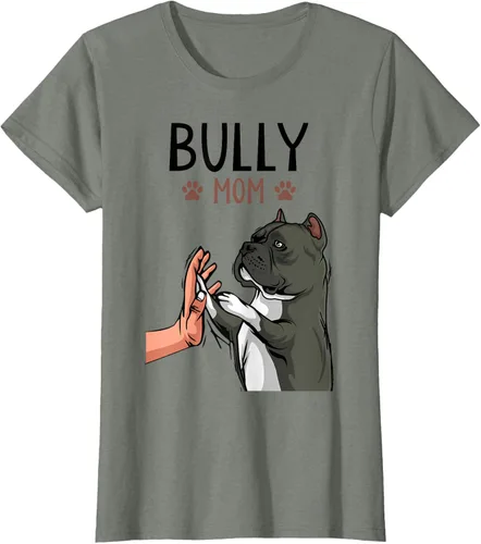 Miniatura 16 de American Bully Mom Cute Dog Mama Camiseta divertida para mujer, Blanco, S