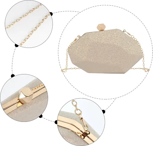 Miniatura 4 de Bolso de noche de concha de mar para mujer, bolso de hombro con correa de cadena de sirena, bolso de mano