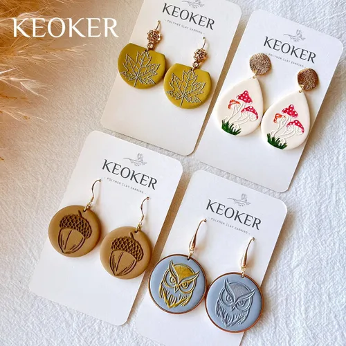 Miniatura 4 de Keoker Hojas de textura de arcilla polimérica, alfombrilla de textura de arcilla para hacer aretes de joyería, herramientas de aretes de arcilla