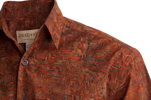 Miniatura 2 de Johari West Ripple Rosso - Camisa de algodón hawaiano tropical para hombre