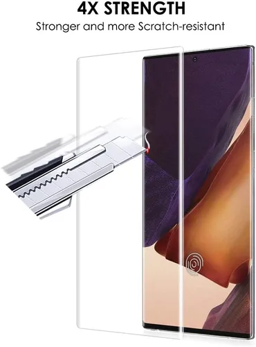 Miniatura 5 de Protector de pantalla para Galaxy Note 20 Ultra, vidrio templado UV [paquete de 3], cobertura completa de borde a borde, reparación de arañazos