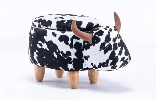 Miniatura 10 de Home 2 Office Harry The Cow Otomana con almacenamiento para decoración de dormitorio, sala de juegos o sala de recreación, mueble suave