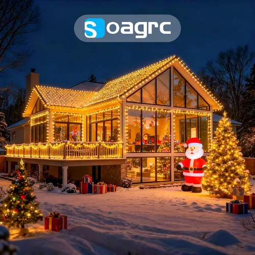 Miniatura 7 de Luces de Navidad para exteriores, 600 LEDs 59.99 m de luces de Navidad para árbol, impermeables IP67, 11 modos, luces festivas cálidas y Cable