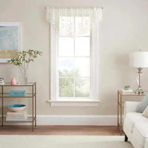 Miniatura 11 de Waverly Sherry Cortina de encaje ligera y elegante con bolsillo para varilla, cortina de ventana floral para sala de estar (1 panel), 54 x 63