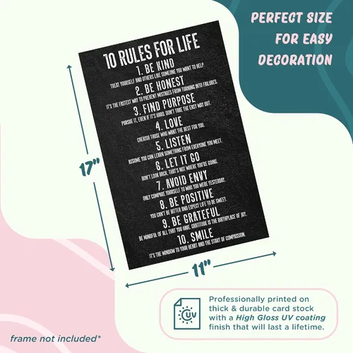 Miniatura 3 de L&O Goods - Arte de pared motivacional – Juego de 6 carteles inspiradores de 8 x 10 pulgadas con citas positivas y refranes – Decoración edificante