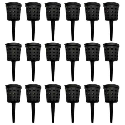 Happyyami 50 cestas de fertilizante para bonsái, caja de fertilizante de plástico, cesta de fertilizante con cubierta para plantas de cultivo de