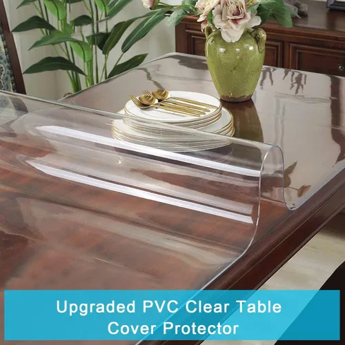 Miniatura 2 de Cubierta larga de plástico transparente para mesa de boda, cubierta de vinilo de cristal, cubierta protectora de mesa de PVC, impermeable