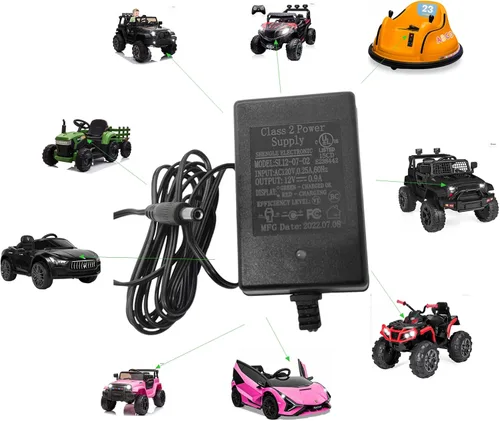 Cargador de batería de 12 V para juguetes de paseo universal de 12 voltios para niños, adaptador de fuente de alimentación de automóvil para