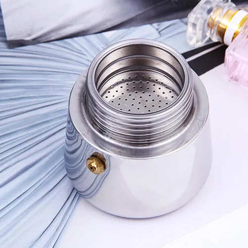Miniatura 8 de Juego de cafetera espresso portátil de 6.8 fl oz, olla moka de acero inoxidable de 7 onzas con estufa eléctrica para oficina en casa, cafeterías