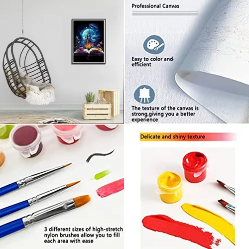 Miniatura 6 de PSCH Kit de pintura por números para adultos, kits de pintura por números, pintura al óleo acrílica por números para regalo, decoración de pared