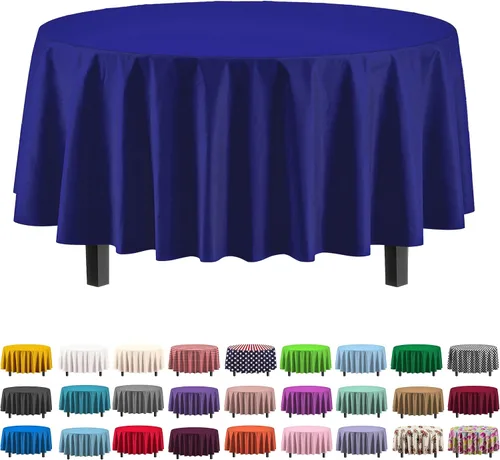 Miniatura 18 de Party Solids Paquete de 4 manteles de plástico color azul aguamarina, 54 x 108 pulgadas, mantel desechable para fiestas y pícnics