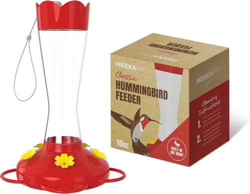 MEKKAPRO Comedero para colibríes para exteriores hecho de vidrio, comedero para colibríes para exteriores, colgante a prueba de hormigas y abejas,