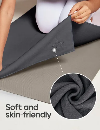 Miniatura 4 de Heathyoga Toalla de Esterilla de Yoga Antideslizante para Yoga Caliente con Agarre de Silicona y Botella de Spray Gratis, 72"X26" Extra Grande