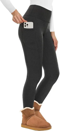 Miniatura 10 de NexiEpoch - Leggings de forro polar para mujer, pantalones de yoga de invierno de cintura alta, control de abdomen, suaves, térmicos, cálidos