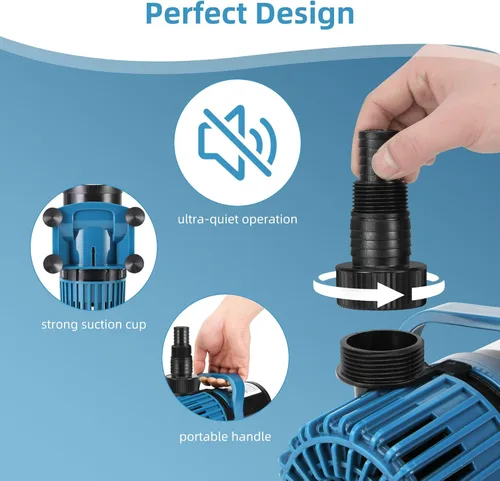 Miniatura 6 de TONGCHANT Bomba de estanque, 3000 GPH y elevación de 18 pies, bomba de agua sumergible de 150 W para fuente de estanque de peces en cascada