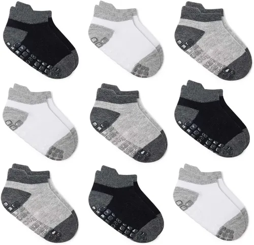 Miniatura 32 de Calcetines tobilleros antideslizantes para bebés con agarraderas para caminar de 0 meses a 7 años