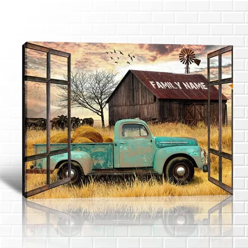 Miniatura 19 de GUTTATY Arte de pared en lienzo de Navidad personalizado, impresiones de lienzo personalizadas con apellido y señales, póster de decoración de pared