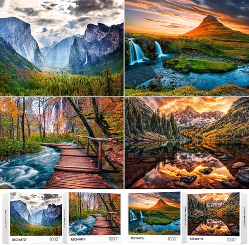 Miniatura 15 de Rompecabezas de 1000 piezas, paquete de 4, rompecabezas para adultos, Zion y Yellowstone y el Parque Nacional del Gran Cañón, rompecabezas