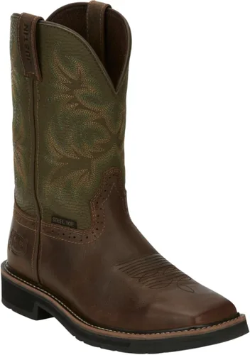 Miniatura 7 de Justin Botas de trabajo blancas Stampede Sq Toe para hombre
