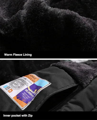 Miniatura 6 de MAGCOMSEN - Chaqueta de invierno para hombre impermeable abrigada con forro polar y múltiples bolsillos