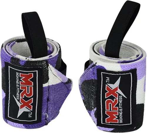 Miniatura 2 de MRX - Muñequeras para levantamiento de pesas, entrenamiento de gimnasio, soporte de muñeca, fisicoculturismo, entrenamiento, envoltura para Púrpura