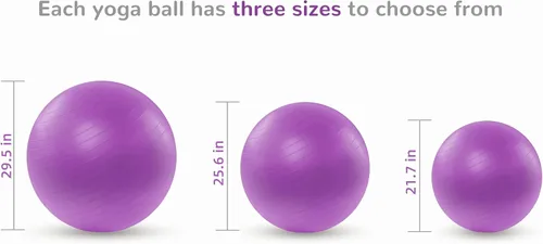 Miniatura 3 de Pelota de ejercicio, pelota de yoga, pelota de equilibrio de pilates, silla de bola con bomba antideslizante y antiestallidos para fitness, hogar