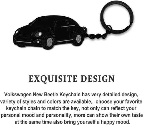 Miniatura 5 de Llavero para Volkswagen New Beetle,Para Volkswagen New Beetle Accesorios 2005-2022,Llavero de metal Negro