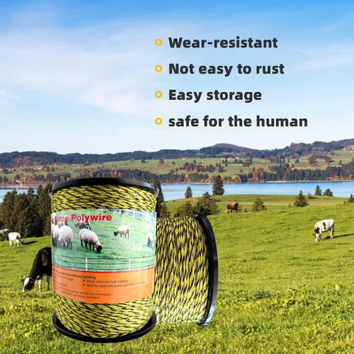 Miniatura 4 de Upgraded Electric Fence Polywire 5050 Feet 1540 Meters, 6 Stainless Steel Strands for Reliable Conductivity and Rust Resistance, Easy to