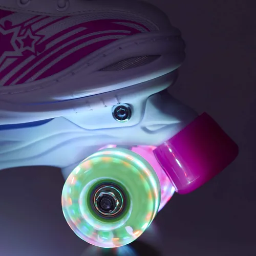 Miniatura 8 de XinoSports - Patines ajustables para niños y niñas con ruedas iluminadas (de 5 a 20 años) - Patines con ruedas iluminadoras Rosa
