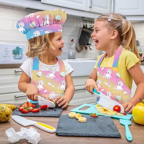 Miniatura 3 de Delantales para Niños para Niñas Delantales para Niños Pequeños con Bolsillos para Niños Cocinar Hornear Pintar Manualidades Arte Jardinería Caballo