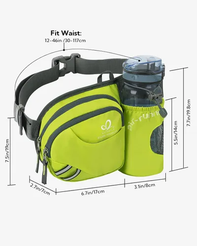 Miniatura 2 de Waterfly - Cangurera de senderismo con soporte para botella de agua para hombres y mujeres, para correr y pasear al perro, para iPhone 8 Plus, Verde