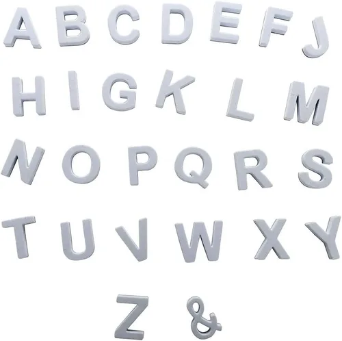 Miniatura 4 de Firlar 124 letras magnéticas, imanes del alfabeto mayúscula ABC para refrigerador, letras del alfabeto de espuma, imanes para refrigerador, Blanco