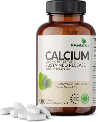 Miniatura 9 de Futurebiotics Calcio 1200 MG por porción Liberación Prolongada con Vitamina D3 1000 UI por porción Sin GMO, 90 Tabletas Vegetarianas