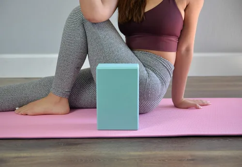 Miniatura 2 de Bloques de yoga, accesorio de entrenamiento de espuma de alta densidad, comodidad óptima, bueno para todos los niveles, verde azulado, paquete de 2