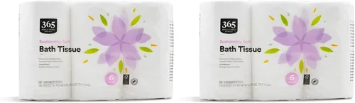 Miniatura 3 de 365 by Whole Foods Market, Pañuelo de baño suave y sostenible, hipoalergénico, 286 hojas por rollo, 6