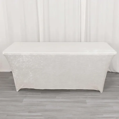 Miniatura 13 de Efavormart Cubierta de Mesa Rectangular Ajustada Elástica de Terciopelo Aplastado Beige de 6 pies