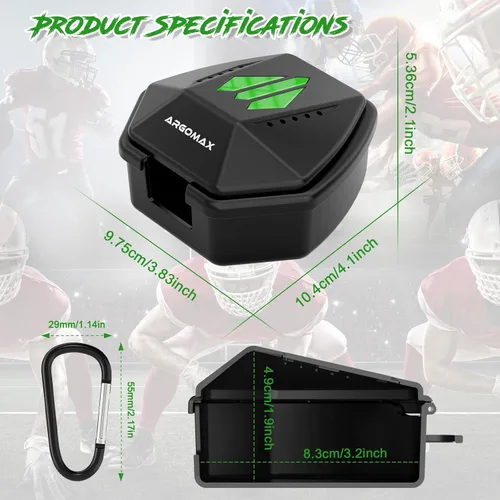 Miniatura 2 de ARGOMAX Funda protectora de labios deportiva con clip, almacenamiento especializado de protectores bucales con protección labial. Compatible