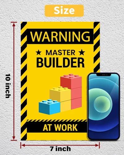 Miniatura 7 de 2 calcomanías para decoración de pared, diseño de maestro constructor en el trabajo, ladrillos de construcción de vinilo para puerta y habitación